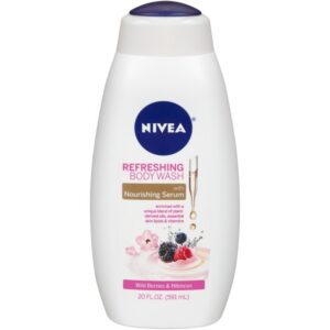NIVEA Refreshing Wild Berries and Hibiscus with Nourishing Serum, 20 fl. Oz. Bottle