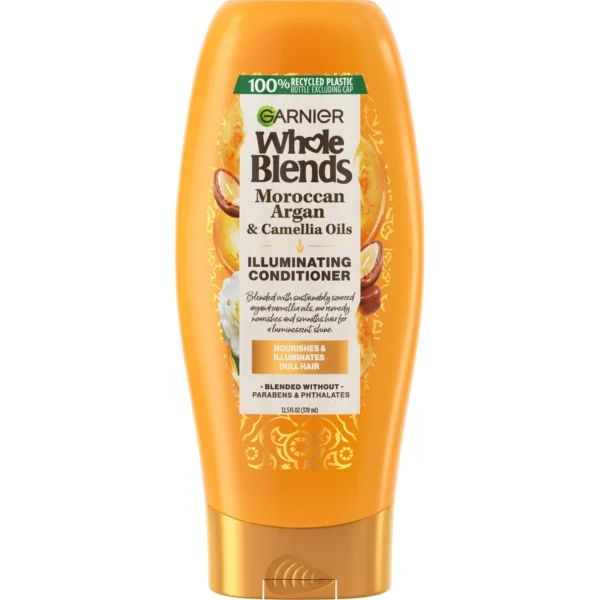 Garnier Whole Blends Illuminating Conditioner with Moroccan Argan, 12.5 fl oz