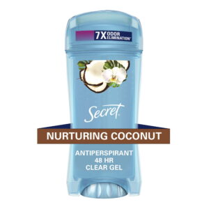 Secret Clear Gel Antiperspirant and Deodorant, Coconut Scent, 2.6 oz.