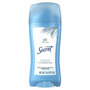 Secret Invisible Solid Antiperspirant Deodorant Unscented, 2.6 oz