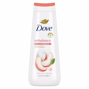 Dove Body Wash for Women Moisturizing Rebalance White Peach & Rice Milk Cleanser All Skin, 20 oz